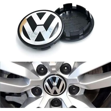 Set of 4 silver Volkswagen VW wheel trims (1/5)