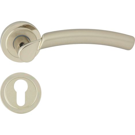 DOMINO Poignée de porte ZITA M7 M9 PZ Poignée avec plaque PZ pour cylindre profilé Chromé/Nickel (1/5)