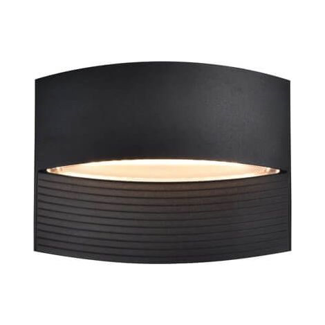 Applique murale extérieure LED bi-directionnelle noire nervurée LOTUS LUTEC IP54 8,5 W (1/3)