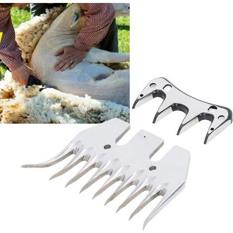 Lame de tondeuse mouton incurvée 9 dents, coupe-laine électrique pour chèvres, pièce de rechange ciseaux (1/5)