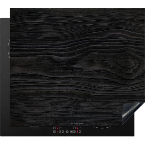 Induction Hob Protector Black - Wood look 57.6x51.6 cm