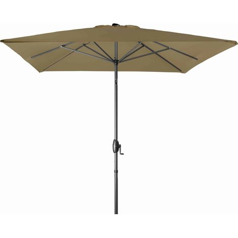 Derby Sonnenschirm / Kurbelschirm "Basic Lift neo 200 x 250", 200 x 250 cm, greige, Bezug aus 100% Polyester, Gestell aus Aluminium, 6,4 kg Sonnenschirm / Kurbelschirm "Basic Lift neo 200 x 250", grei