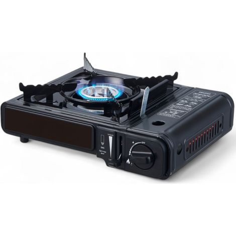 Hornillo de gas para camping de doble uso 2,2 Kw con cartucho cilíndrico y amplia zona de cocción (1/4)