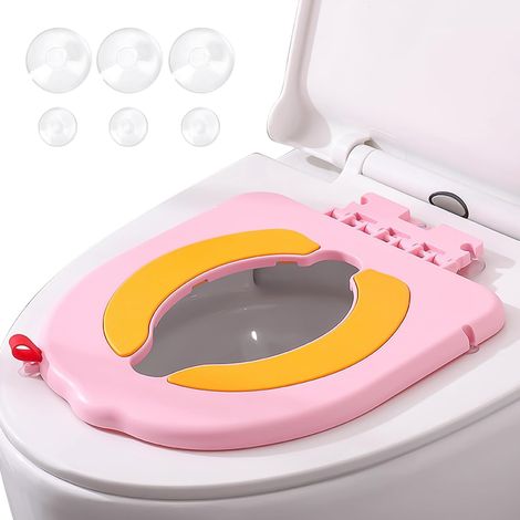 1 Réducteur WC Enfant,Base Ventouse,Siège Toilette Voyage,Adaptateur Universel,Antidérapant Souple,Pour Garçon Fille (1/5)