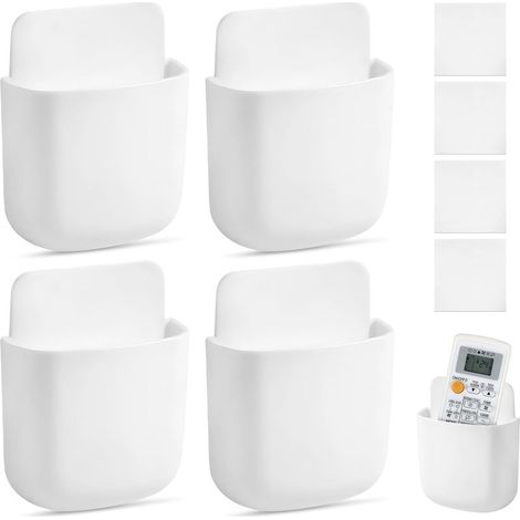 4 Pièces Télécommande Boîte De Rangement, Support de Télécommande Mural, Range Telecommande, Support pour Télécommande, Support de Téléphone Portable, pour Télécommande, Téléphone, Brosse Dents (1/5)