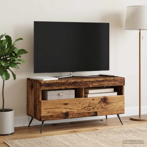 vidaXL Meuble TV LED Bois ancien Bois d'ingénierie (1/5)