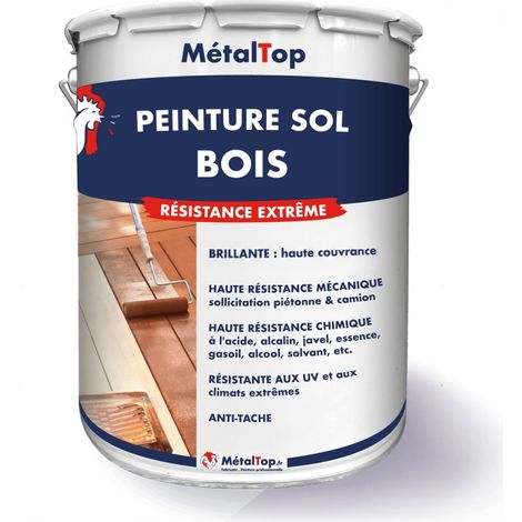 Peinture Sol Bois - Noir de sécurité - RAL 9004 - 5 L - Métaltop (1/5)