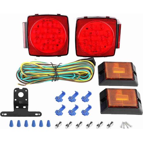 Juego de 4 luces traseras LED rectangulares de 12 V, impermeables y de alto brillo, para furgonetas. (1/3)