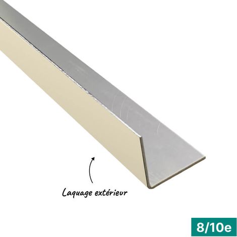 Cornière ECO 2ml en alu 8/10ème 40x40 mm - laquage extérieur - RAL1015 - ALUHOME