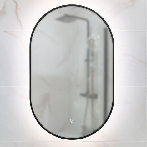 Tablet Black Frame 800mm x 500mm LED Mirror with Colour Change (1/3)