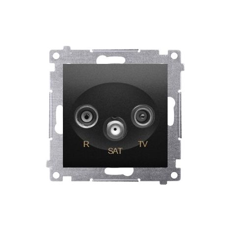 Presa antenna R-TV-SAT, terminale/terminale (modulo), nero opaco Simon54 (1/5)
