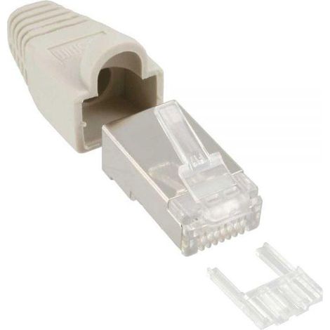 Conectores RJ45 8P8C en línea beige pack de 100
