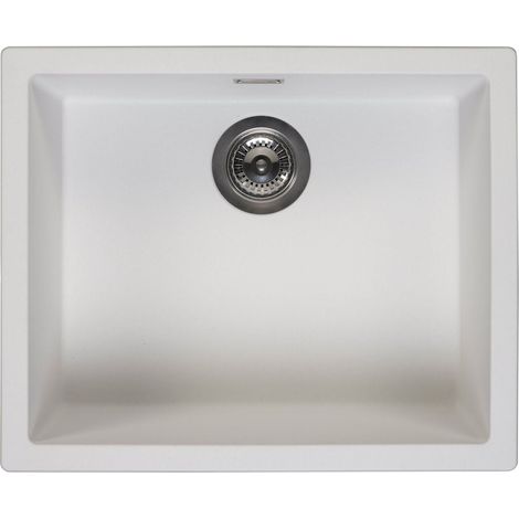 Reginox Amsterdam 50 Integrated Single Bowl Granite Kitchen Sink Pure White