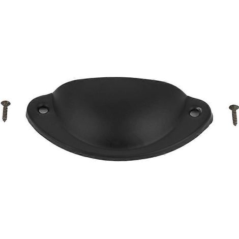 Bouton de tiroir/meuble en métal, poignée de tirage antique en forme de coquillage (noir) (1/4)