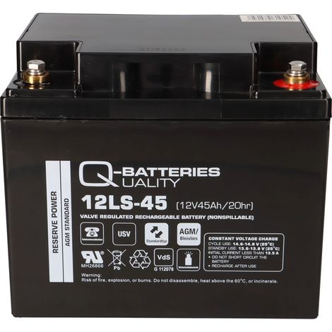 Q-Batteries 12LS-45 12V 45Ah Blei-Vlies-Akku / AGM VRLA mit VdS