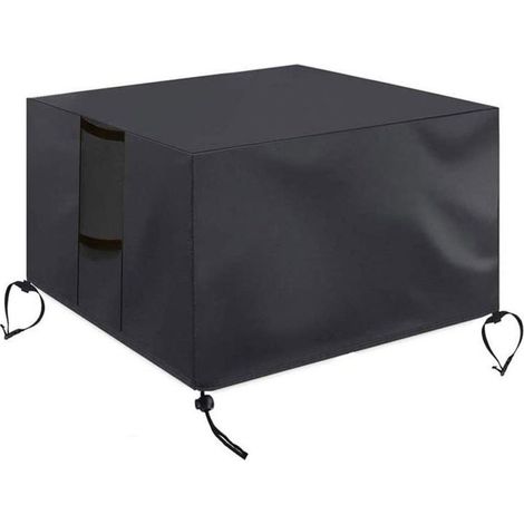 Housse de protection pour mobilier de jardin en tissu Oxford 420D – 82×82×61 cm – imperméable, anti-UV, anti-poussière – noire, résistante à la déchirure (1/5)