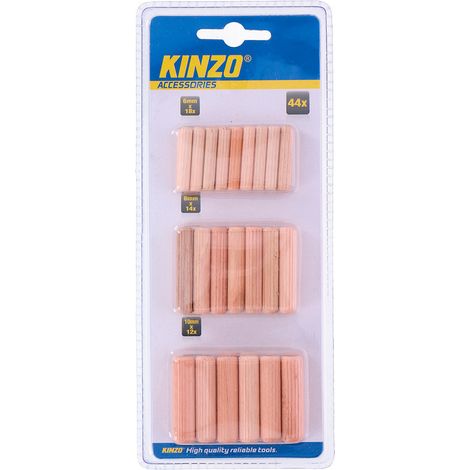 Pack 44 Pinces en Bois 1,8x0,6cm, 1,4x0,8cm, 1,2x1cm Kinzo (1/3)