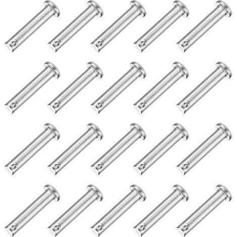 Goupilles fendues Dailygoods, lot de 20 goupilles à tête plate M6 x 30 mm en acier inoxydable, idéales pour la réparation de remorques en mécanique. Durables et robustes. (1/5)