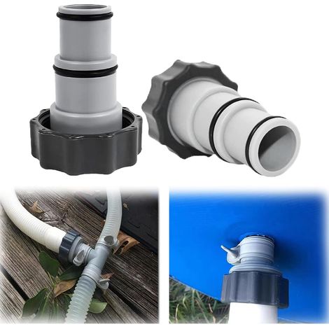 Adaptateur pour piscine Intex, raccord de tuyau HPiano 2 pièces, connecteur pour aspirateur de piscine Intex, kit de fixation 38 mm, filetage interne pour vissage, tuyau de piscine, bassin, jardin. (1/5)