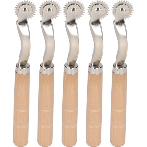 5-teiliges Set Kopierrädchen aus Edelstahl mit Holzgriff, Werkzeug zum Stanzen und Markieren (1/5)