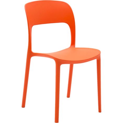 Sedia RESTAURANT in polipropilene moderna Colori sedie Tempesta: Arancio