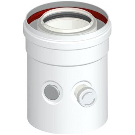 Partenza Verticale Coassiale con Ispezione Bianca Ø 60 100 KP513060100