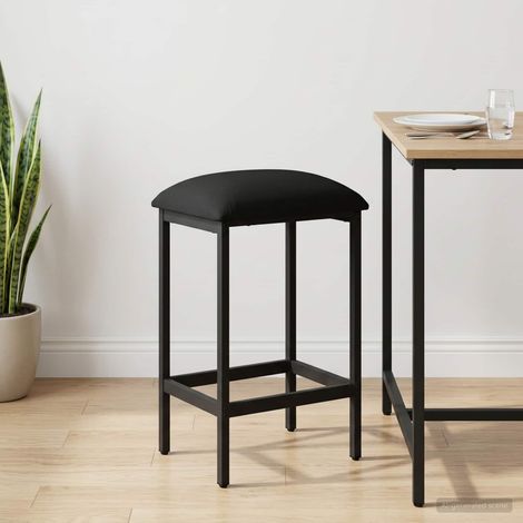 vidaXL Tabouret de bar Noir 40 x 32 x 64 cm Bois d'ingénierie (1/5)