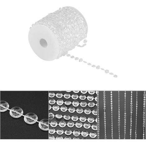 Rideau de perles en acrylique effet cristal (30 m) - Décoration pour mariage, anniversaire ou fête - Bricolage n° 1 (1/4)