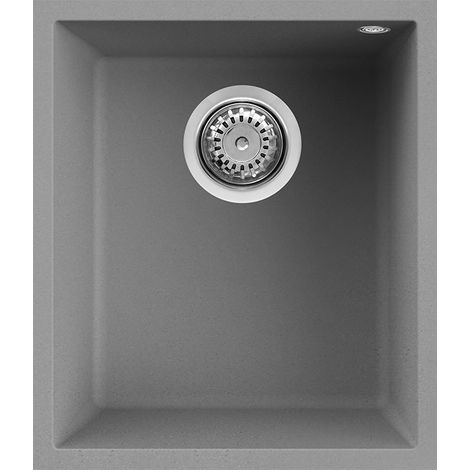 Lavello Elleci Incasso 1 vasca 38x44 Quadra 100 Sottotop Granitek Grigio Cemento LGQ10048BSO (1/3)
