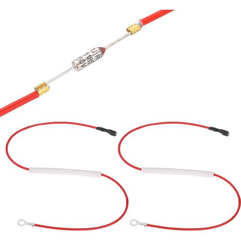 2Pcs Fusible Thermique Universel Pour Cuiseur À Riz, 185°C 10A 250V Fusible Thermique Métallique Avec Borne Et Cosse Manchon En Fibre De Verre Pour Pièce De Réparation (1/5)