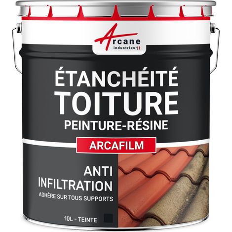 Arcane Industries – Résine d'étanchéité toiture Arcafilm 10 L – Revêtement élastique pour toitures en pente – Résistance aux intempéries et UV