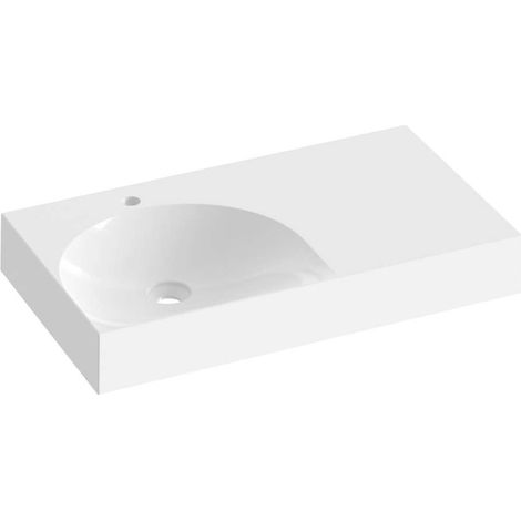 Ravak Lite - Lavabo 80x45 cm, senza troppopieno, foro per miscelatore, bianco XJXP1280000 (1/2)
