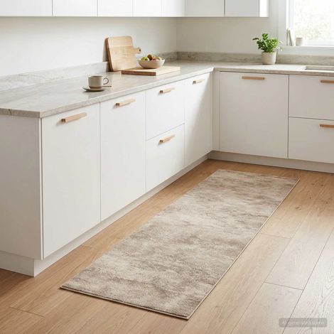 vidaXL Tappeto da Cucina Cemento beige 150 x 45 cm 100% Poliammide