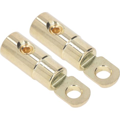 Paire de cosses à joint torique pour batterie, en laiton plaqué or, haute précision, sans soudure, modification audio, calibre 4 GA pour câbles de 4 à 6 GA. (1/5)