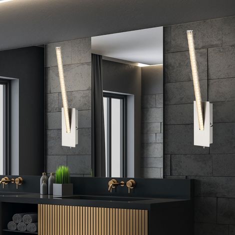 Wandlampe LED Flurleuchte Treppenhauslampe Wandleuchte Kristalle Wohnzimmerlampe, 6W 420lm warmweiß, BxH 6,2 x 35 cm, 2er Set