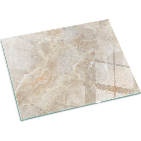 Plaque Rectangulaire de protection de sol en verre trempé pour cheminée ou poêle à bois pare-feu contre les étincelles Motif pierre naturelle 80x60 cm (1/5)