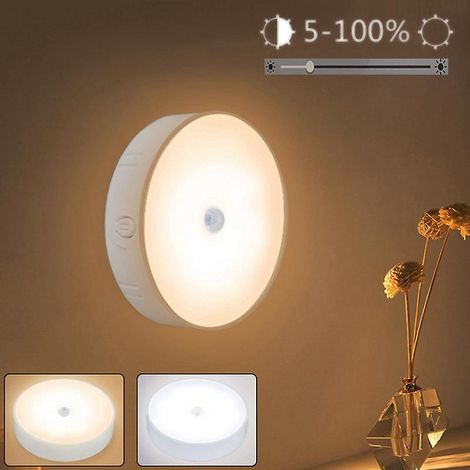 Veilleuse LED à détecteur de mouvement, rechargeable par USB, pour cuisine, chambre, escaliers, couloir, placard, éclairage sans fil.
