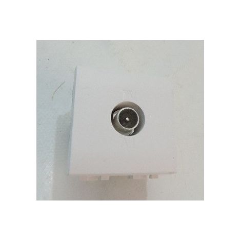 Prise TV simple Ø 9.52mm blanche 2 modules LivingLight BTICINO N4202D/2