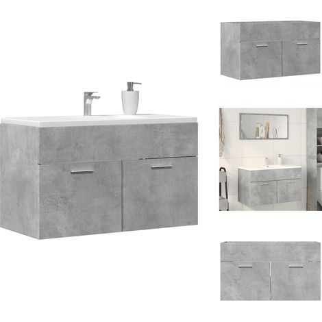 Armoire de lavabo de salle de bain gris béton bois d'ingénierie - Armoire Lavabo De Salle De Bain - Armoires Lavabo De Salle De Bain - Placard Lavabo De Salle De Bain - Meuble Lavabo (1/5)
