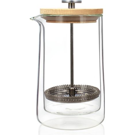 OGOLIVING - OCTAVE CAFETIERE PISTON 500 ML EN VERRE + CV BOIS DE HETRE (1/5)