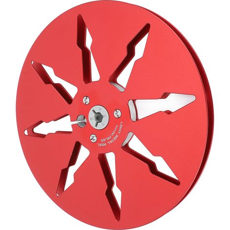 Bobine de bande magnétique vide 1/4" (7 pouces) en aluminium, à 8 trous, pour magnétophones à bobines ReVox et Studer, rouge. (1/5)