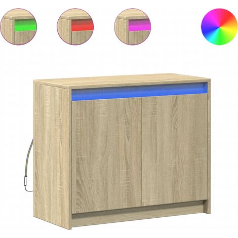 Maison Exclusive - Credenza con LED Rovere Sonoma 72x34x61 cm in Legno Multistrato