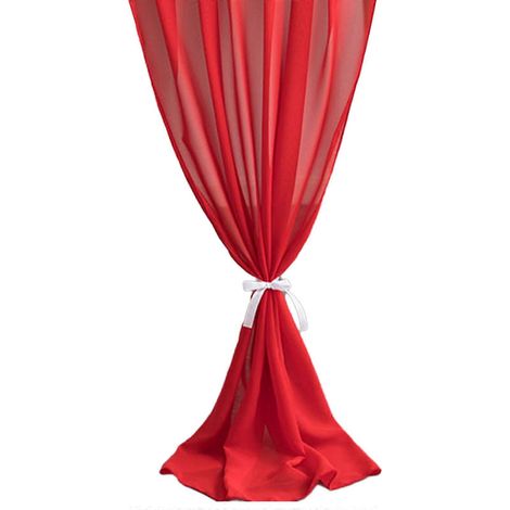 Chemin de table en mousseline rouge 72 x 305 cm, idéal pour mariage, anniversaire, Saint-Valentin. (1/5)