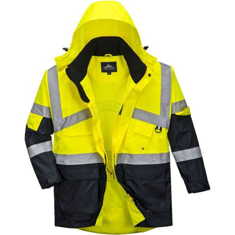 Parka bicolor impermeable transpirable de alta visibilidad flúor S760 4XL Amarillo/Marino