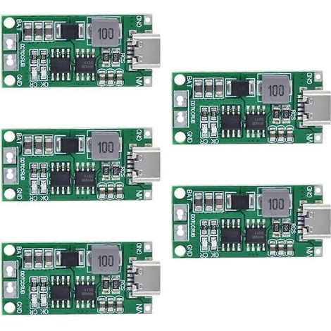 Chargeur élévateur de tension Type-C 5 pièces pour batteries lithium-ion polymère LiPo 18650 (3S 2A). (1/5)