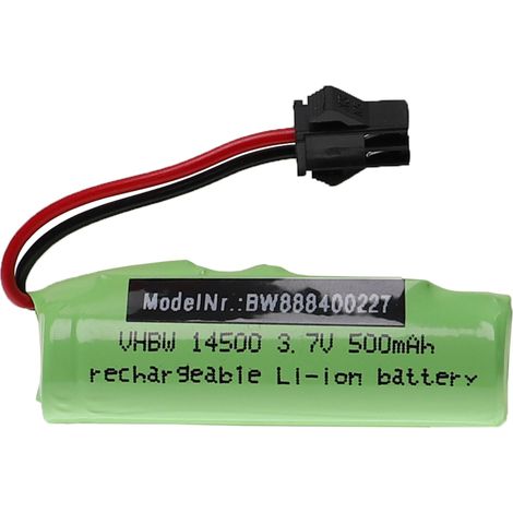 vhbw Batería recargable compatible con SM-2P clavija (m) para modelismo por ej. coche carreras, avión (500mAh, 3,7V, Li-Ion)