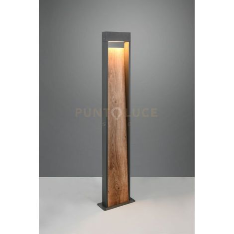 SALMON PALO ALTO DA ESTERNO LED  11W 1200lm, 3000K FUSIONE DI ALLUMINIO CON EFFETTO LEGNO IP44 H.100CM