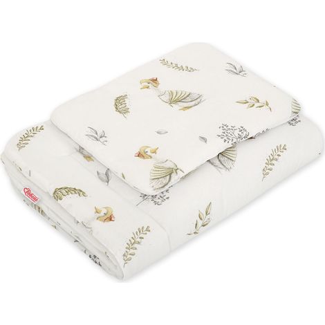 Juego de cama para bebé con relleno, 2 piezas, 75x100cm RECIÉN NACIDO - Gansos (1/3)