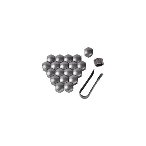 Cache écrou 19 mm – Lot de 20 capuchons hexagonaux en plastique – Protection contre la corrosion – Outil de démontage inclus (1/5)