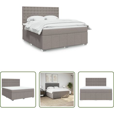 vidaXL Taschenfederkern - Boxspringbett mit Matratze Taupe 180x200 cm Stoff (1/5)